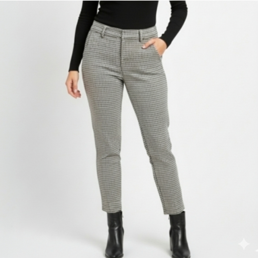 Ricki's Houndstooth Brown Cream Black Navy Pants Size 14